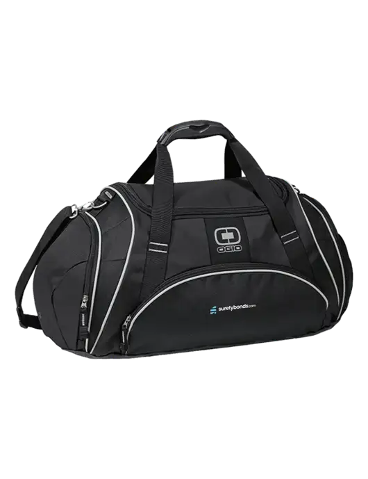 OGIO Black Crunch Duffel
 w/SuretyBonds.com Logo