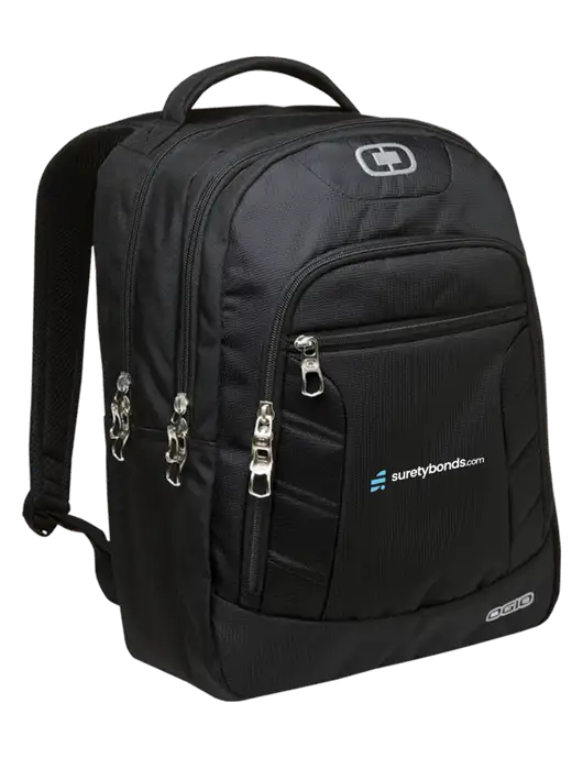 OGIO Black/Silver Colton Laptop Backpack
 w/SuretyBonds.com Logo