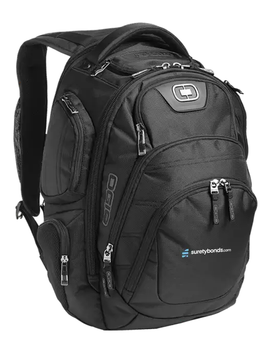OGIO Black Stratagem Laptop Backpack w/SuretyBonds.com Logo