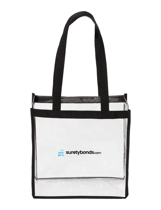 Clear Stadium Tote w/SuretyBonds.com Logo