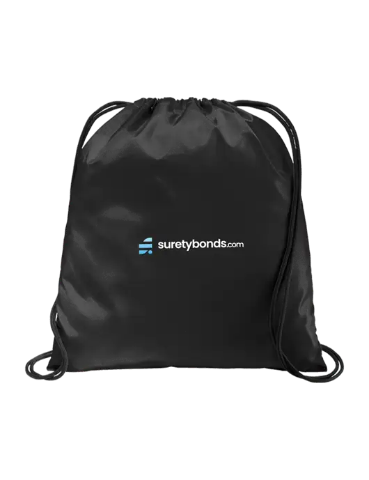 Drawstring  Black Cinch Pack w/SuretyBonds.com Logo
