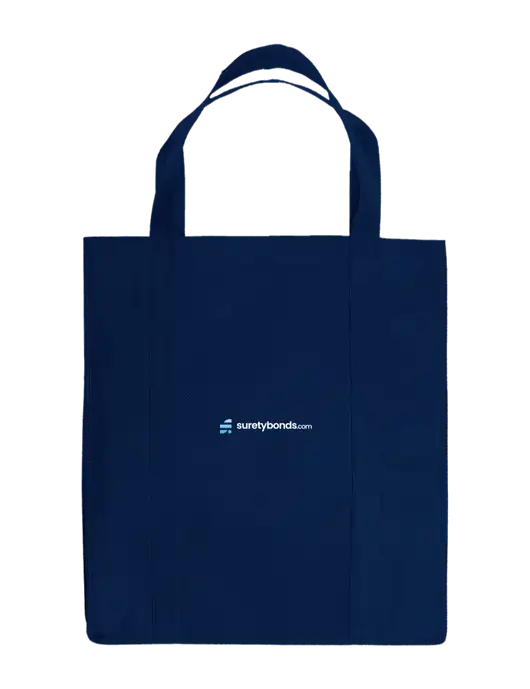 Eco Reusable Jumbo Navy Blue Shopping Bag w/SuretyBonds.com Logo