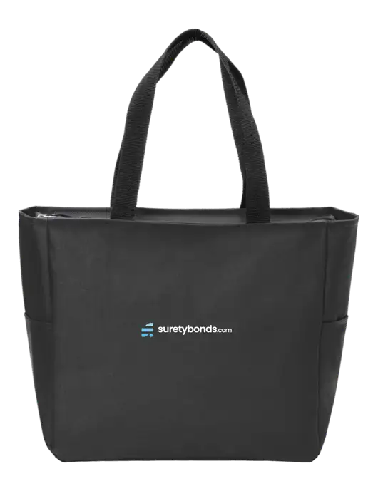 Everyday Black Zip Tote  w/SuretyBonds.com Logo