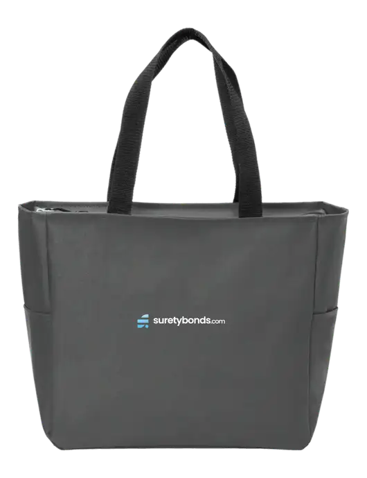 Everyday Charcoal Zip Tote Dark w/SuretyBonds.com Logo