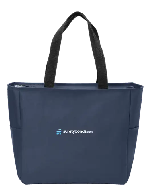 Everyday Navy Zip Tote  w/SuretyBonds.com Logo