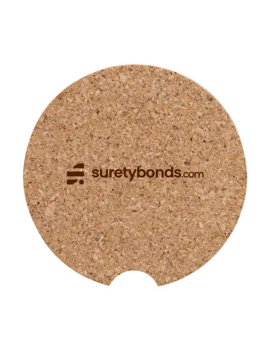 Cork Car Coaster, 2.5" w/SuretyBonds.com Logo