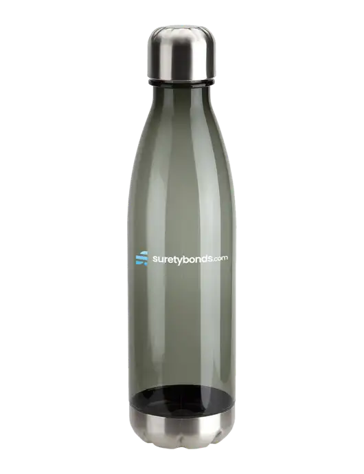Bayside Tritan Smoke 25 oz Bottle with Stainless Base and Cap w/SuretyBonds.com Logo