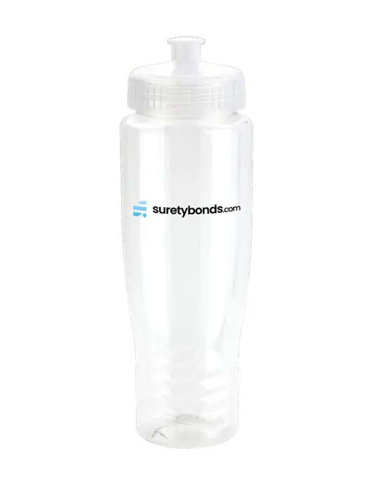 Roam Clear 28 oz Eco-Polyclear Bottle with Push Pull Lid w/SuretyBonds.com Logo