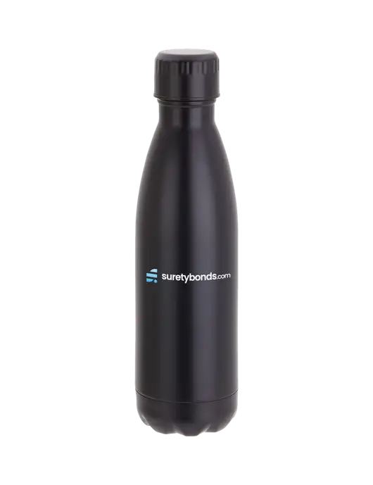 City Go Matte Black 17 oz Insulated Bottle w/SuretyBonds.com Logo