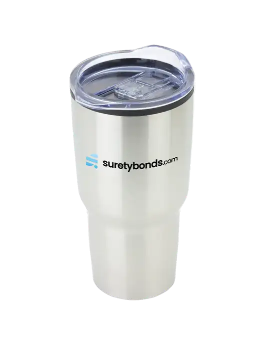Odyssey Silver 30 oz Travel Tumbler w/SuretyBonds.com Logo