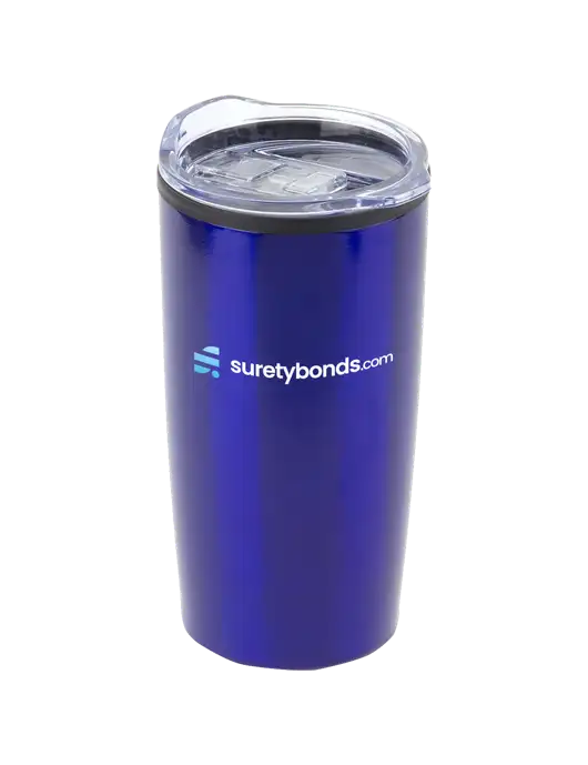 Olympus Blue 20 oz Tumbler w/SuretyBonds.com Logo