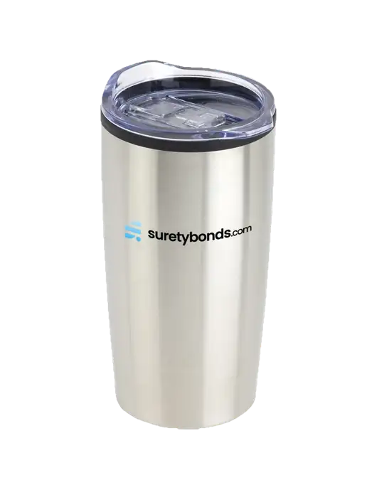 Olympus Silver 20 oz Tumbler w/SuretyBonds.com Logo