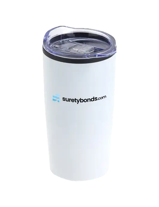 Olympus White 20 oz Tumbler w/SuretyBonds.com Logo