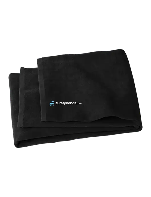 Black Beach Towel w/SuretyBonds.com Logo