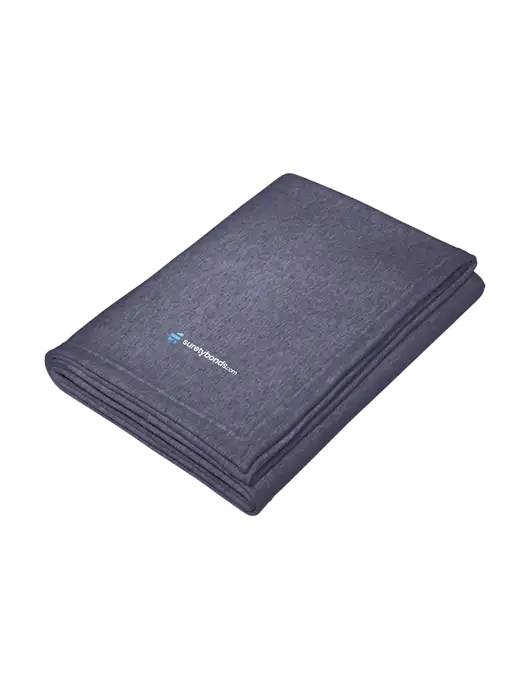 Core Heather Navy Fleece Sweatshirt Blanket w/SuretyBonds.com Logo