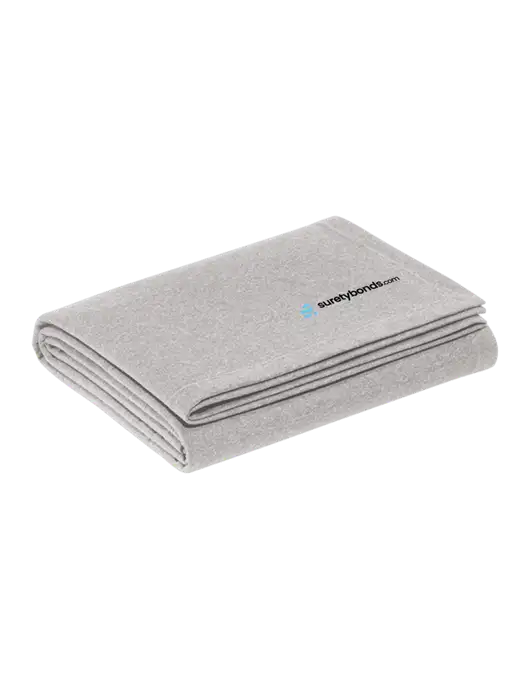 Recycled Light Heather Grey Blanket w/SuretyBonds.com Logo