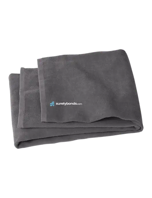 Graphite Beach Towel w/SuretyBonds.com Logo