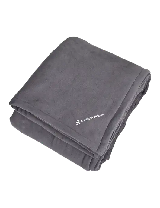 Mountain Lodge Hearth Grey Blanket  w/SuretyBonds.com Logo