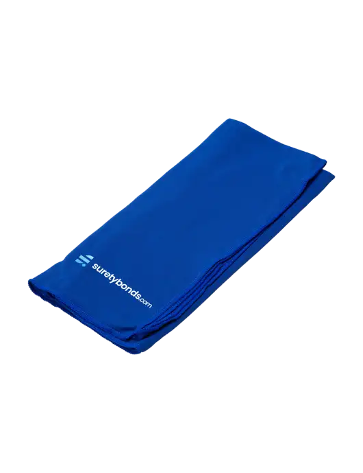 Eclipse Blue Copper Infused Cooling Towel w/SuretyBonds.com Logo