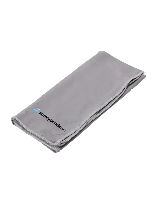 Eclipse Grey Copper Infused Cooling Towel w/SuretyBonds.com Logo