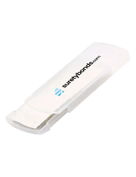 Slide Right Clear Bandage Dispenser w/SuretyBonds.com Logo