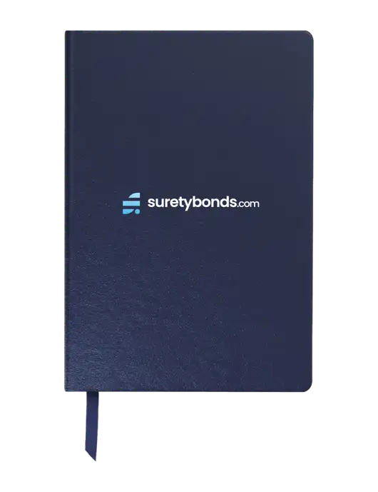 Achieve Navy Hardcover Journal, 5.5 x 8.37 w/SuretyBonds.com Logo