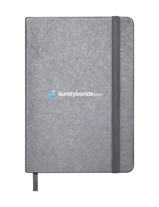 Granite Dark Grey Hardcover Journal, 5.62 X  8.37 w/SuretyBonds.com Logo