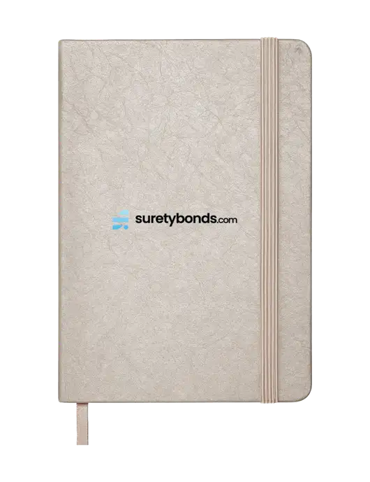 Granite Light Grey Hardcover Journal, 5.62 X  8.37 w/SuretyBonds.com Logo