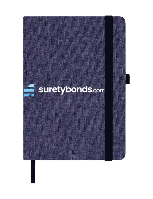 Twill Navy Heathered 5 x 7 Journal w/SuretyBonds.com Logo