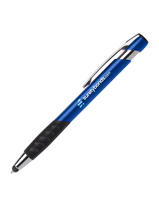 Alize Blue Stylus Black Ink Pen w/SuretyBonds.com Logo