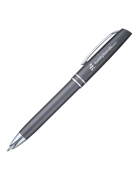 Gunmetal Anguilla Black Ink Pen w/SuretyBonds.com Logo