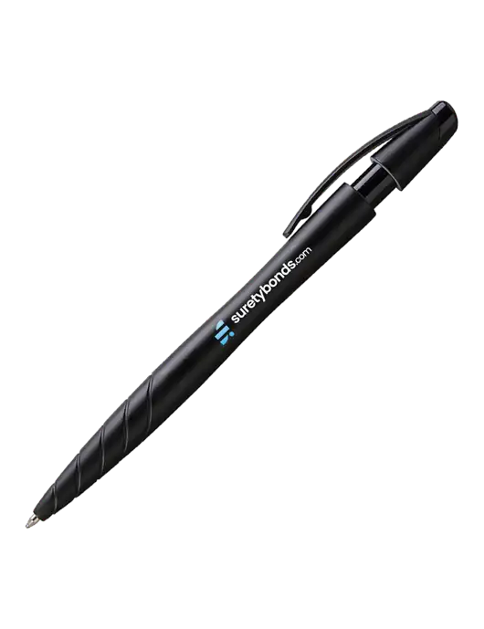 Awali Black Metallic Pen - Black Ink w/SuretyBonds.com Logo