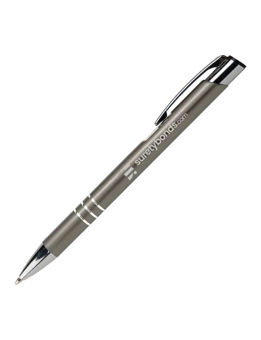 Laurent Gunmetal Pen - Black Ink w/SuretyBonds.com Logo
