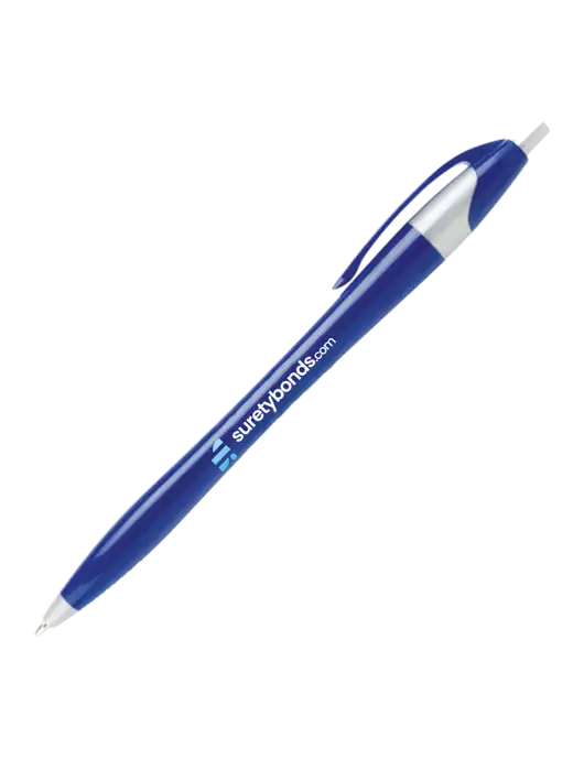 Novella Navy/Silver Corporate Pen- Blue Ink w/SuretyBonds.com Logo