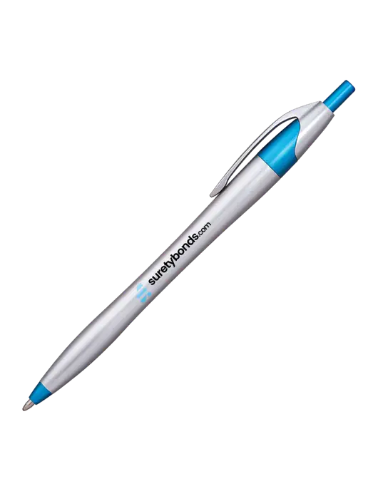 Novella Sapphire/Chrome Bright Pen - Blue Ink w/SuretyBonds.com Logo
