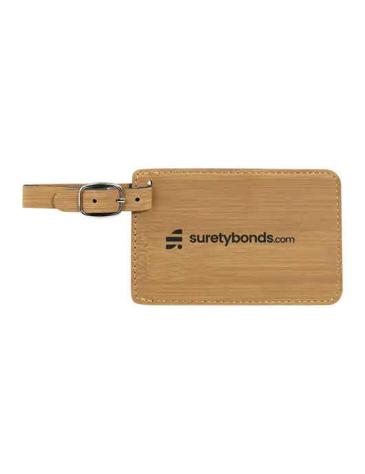 Bamboo Leatherette Luggage Tag w/SuretyBonds.com Logo