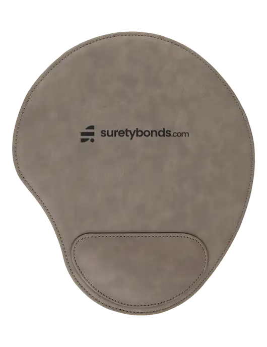 Gray Leatherette Mouse Pad w/SuretyBonds.com Logo