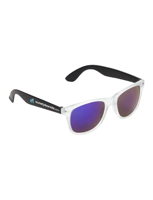 Key West Black Mirrored Sunglasses w/SuretyBonds.com Logo