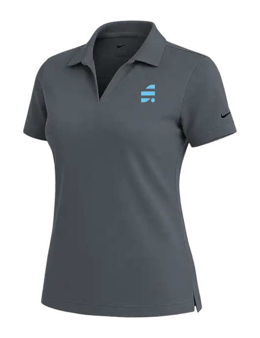 NIKE Dark Grey Womens Dri-Fit Micro Pique Polo w/SuretyBonds.com Icon Logo