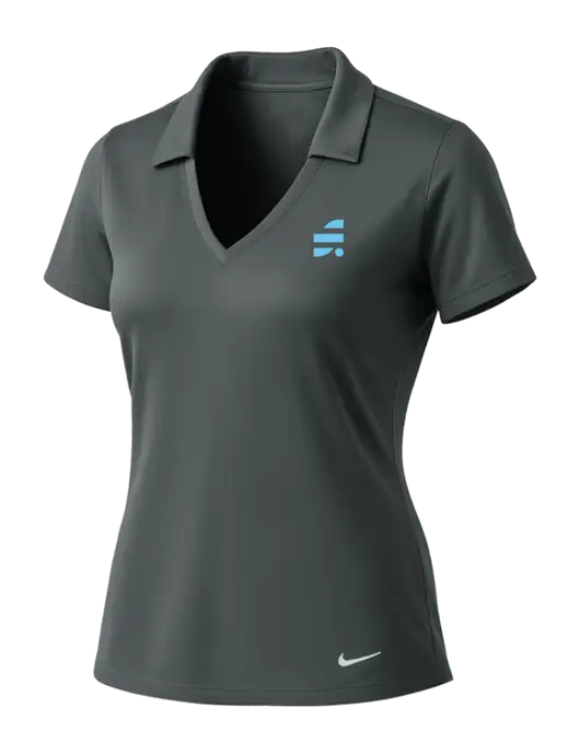 NIKE Dark Grey Womens Dri-Fit Vertical Mesh Polo w/SuretyBonds.com Icon Logo
