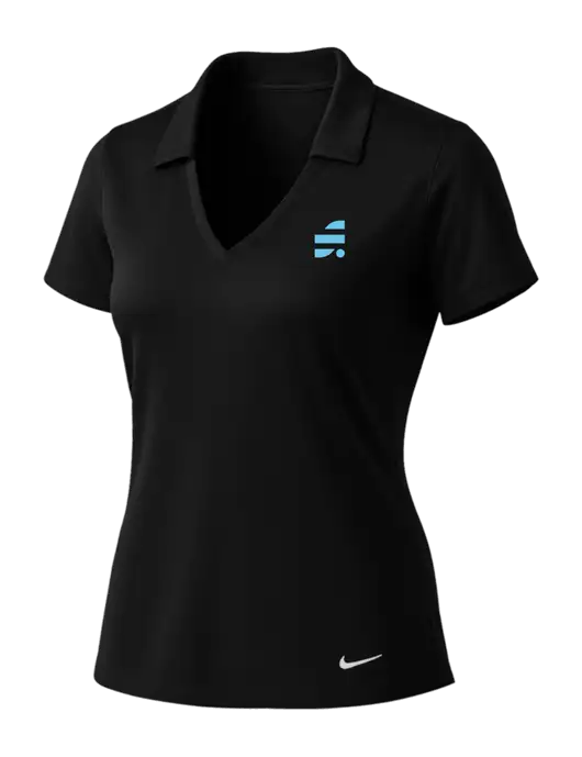 NIKE Black Womens Dri-Fit Vertical Mesh Polo w/SuretyBonds.com Icon Logo
