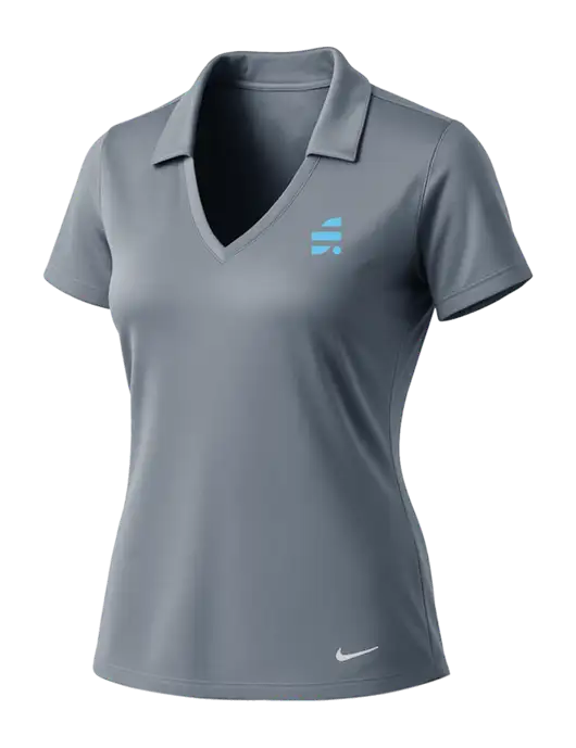 NIKE Medium Grey Womens Dri-Fit Vertical Mesh Polo w/SuretyBonds.com Icon Logo