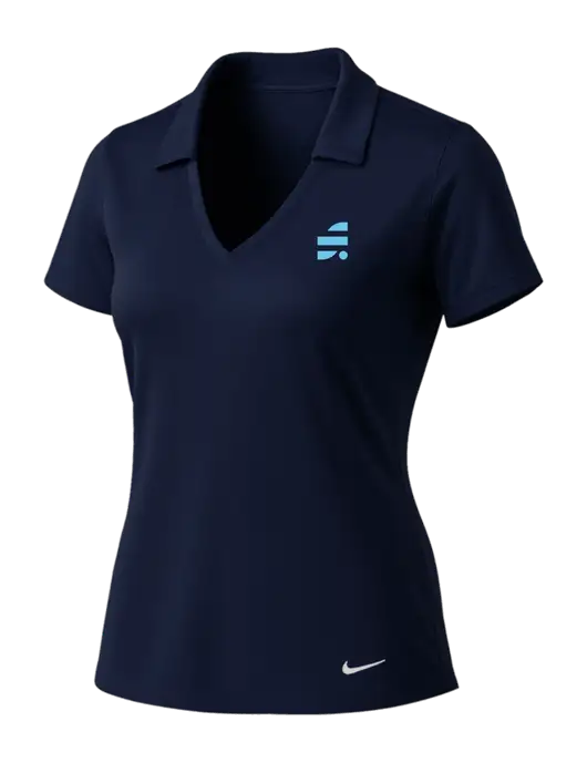 NIKE Dark Navy Womens Dri-Fit Vertical Mesh Polo w/SuretyBonds.com Icon Logo