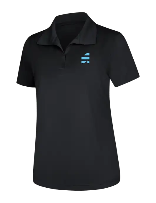 Womens Black Micropique Sport-Wick Polo w/SuretyBonds.com Icon Logo