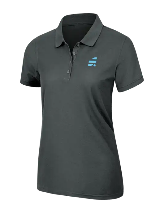 Dark Grey Womens Core Classic Pique Polo w/SuretyBonds.com Icon Logo