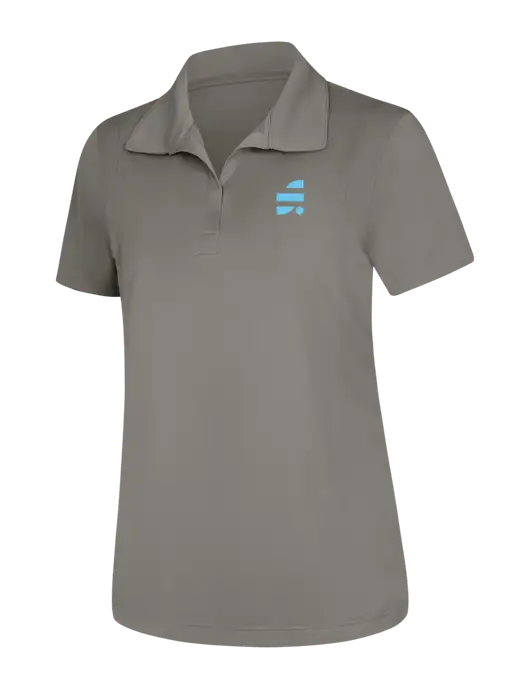 Womens Medium Grey Micropique Sport-Wick Polo w/SuretyBonds.com Icon Logo