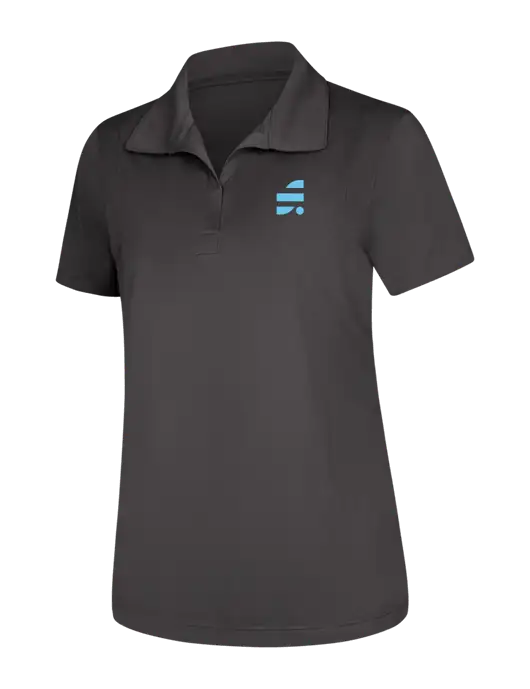 Womens Dark Grey Micropique Sport-Wick Polo w/SuretyBonds.com Icon Logo