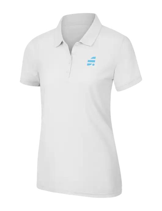 White Womens Core Classic Pique Polo w/SuretyBonds.com Icon Logo