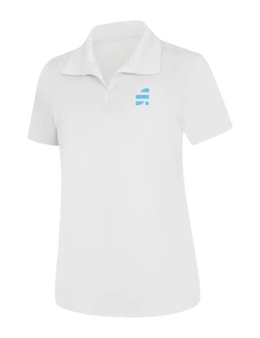 Womens White Micropique Sport-Wick Polo w/SuretyBonds.com Icon Logo
